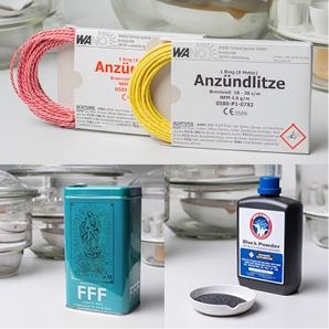 Technische Produktfotografie für WANO Schwarzpulver GmbH mit Schwarzpulver‑ und Zündmaterialien – Fotoagentur Otto Goslar